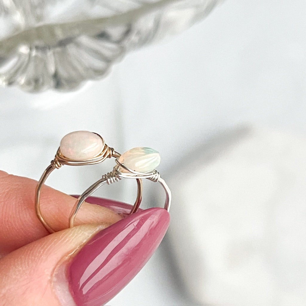 Wire Wrapped Opal Ring Red Giraffe Designs