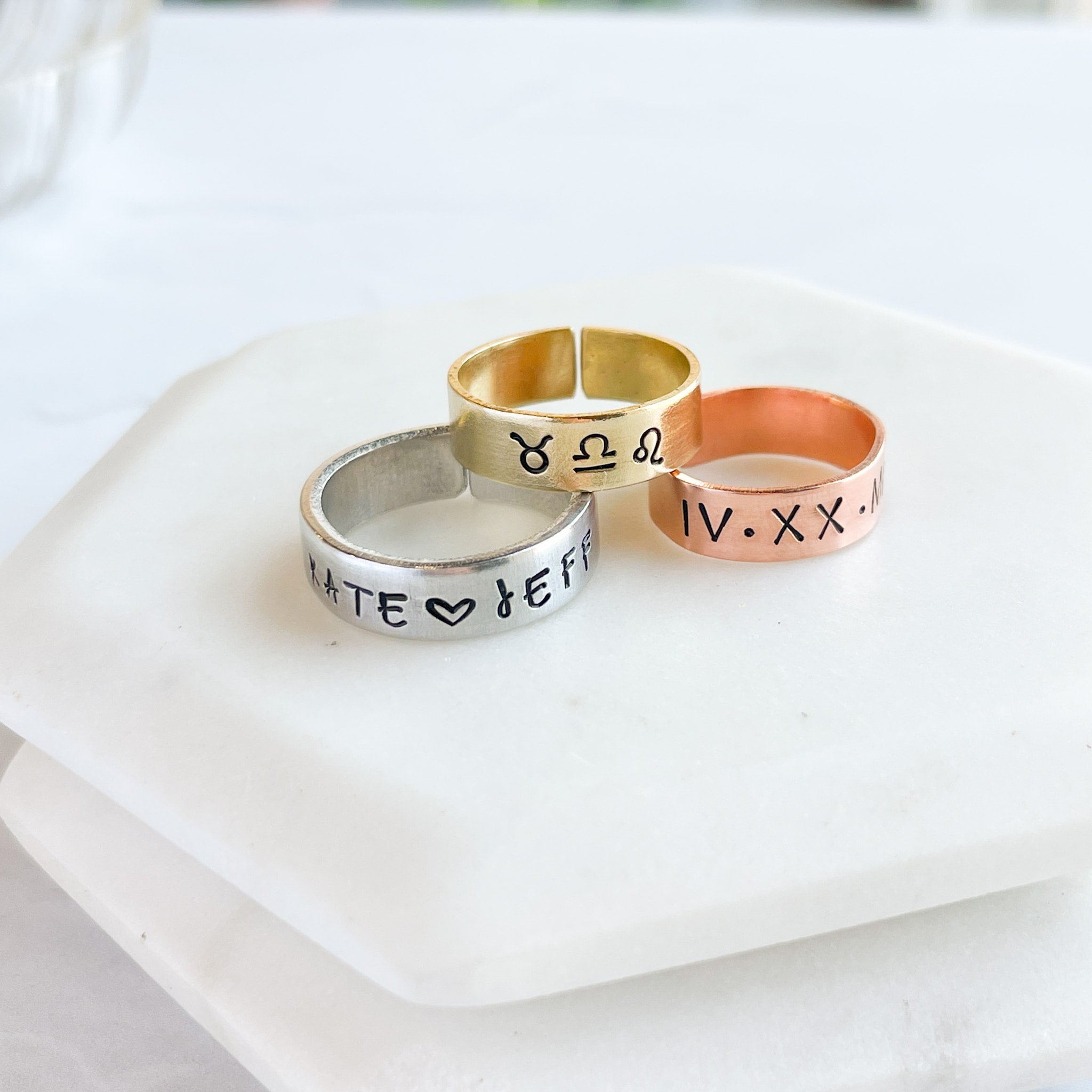 Custom cheap stamped rings