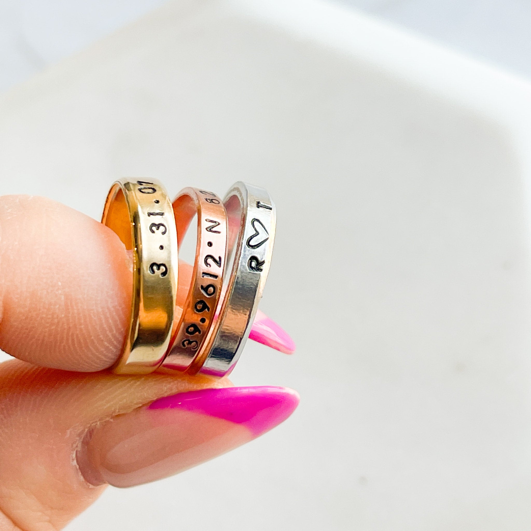 Custom Stamped Ring 1 8 Red Giraffe Designs