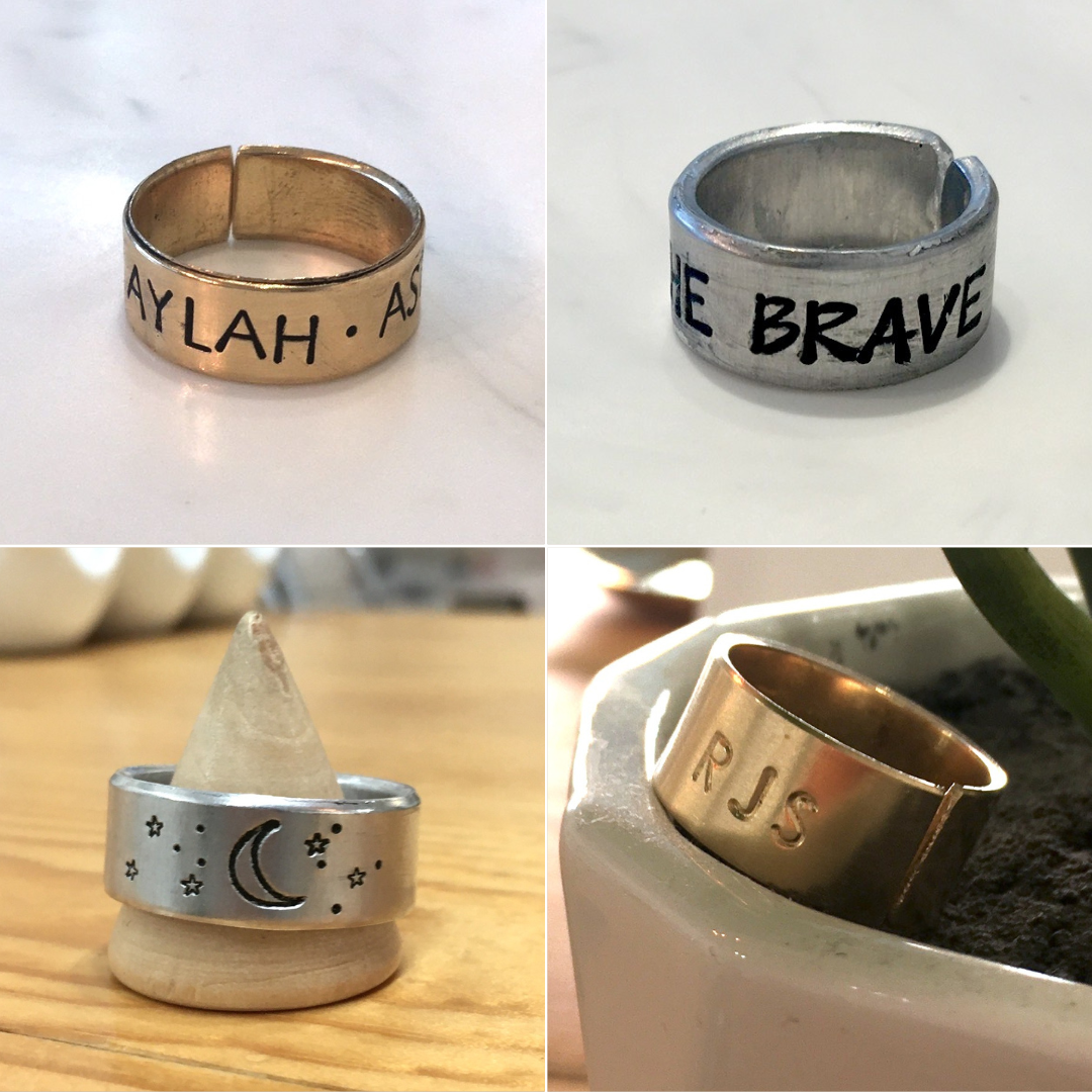 Custom stamped rings deals
