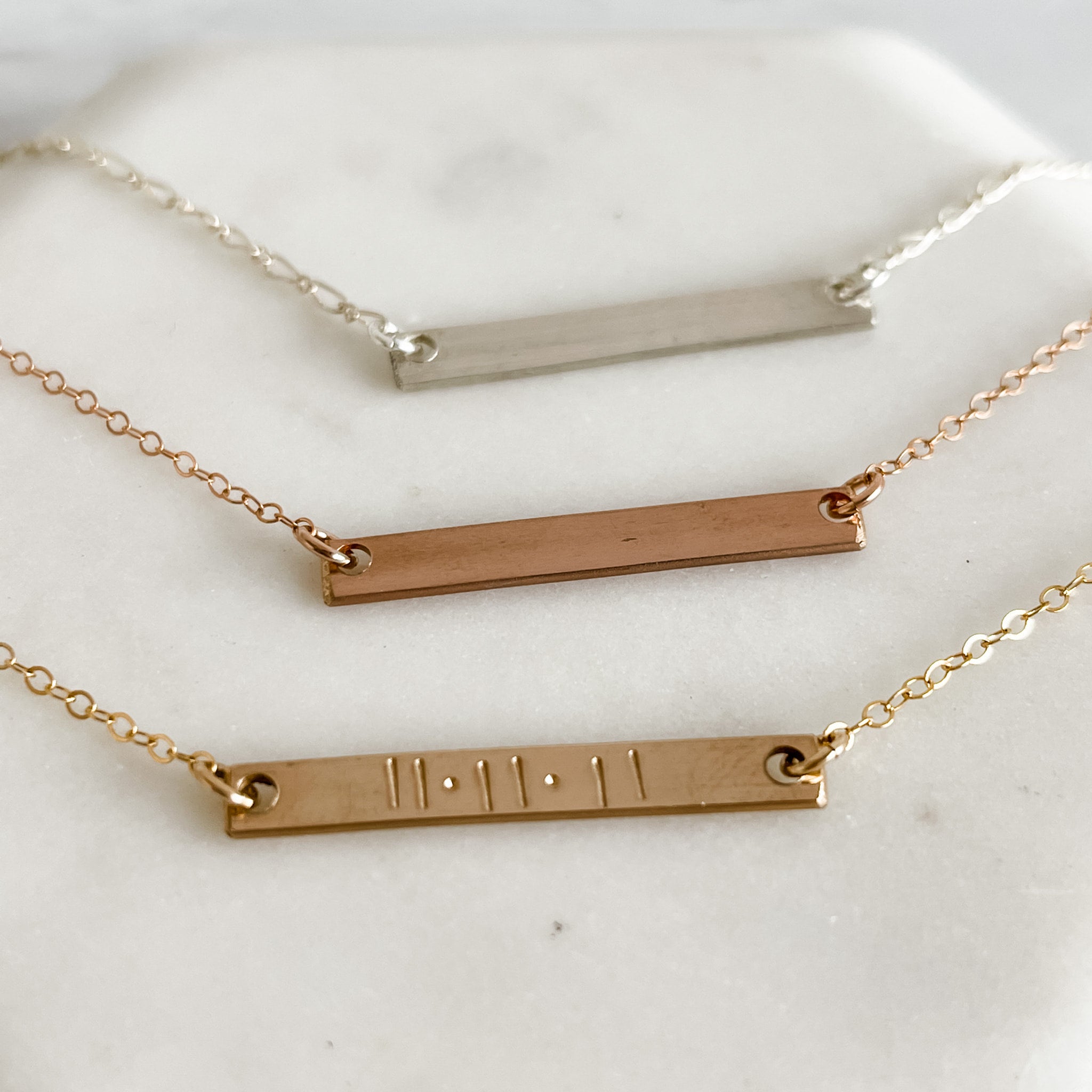 Custom Horizontal Bar Necklace Thin Red Giraffe Designs