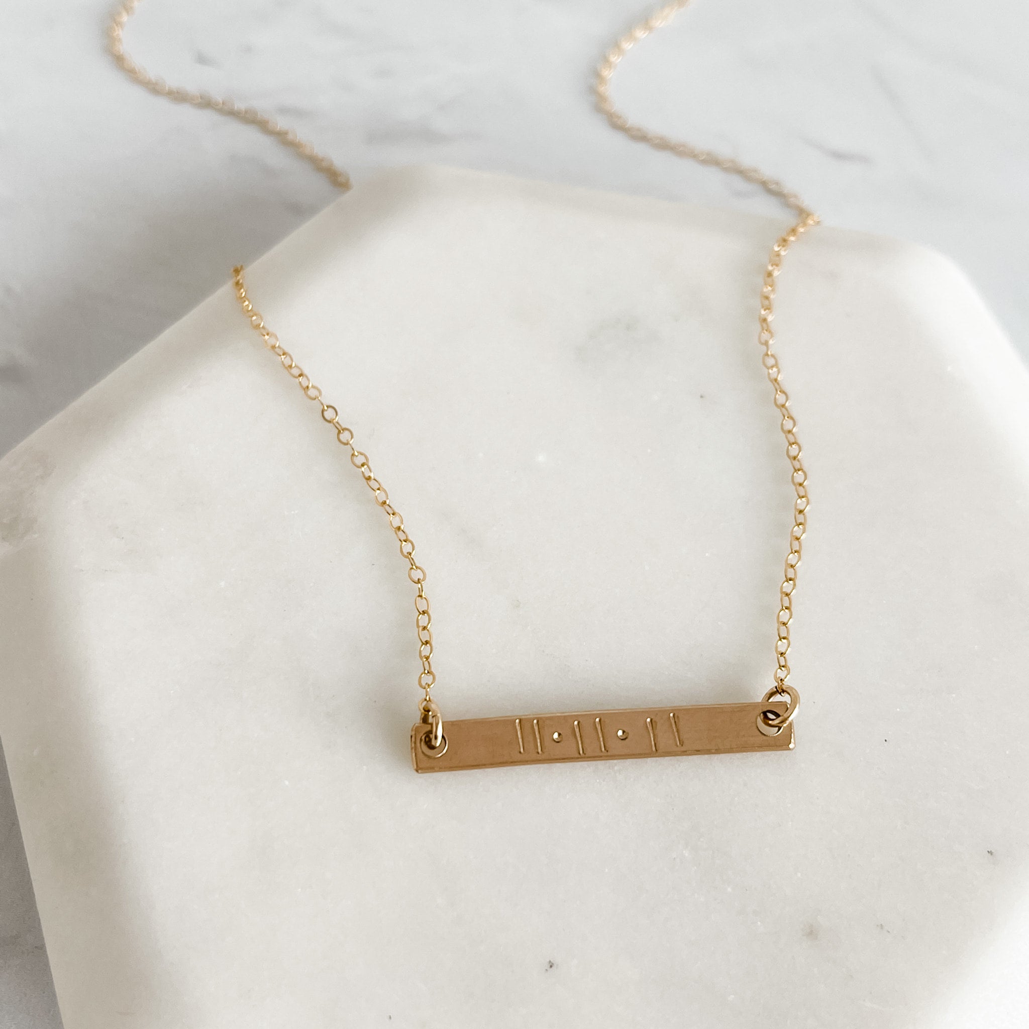 Custom Horizontal Bar Necklace Thin Red Giraffe Designs