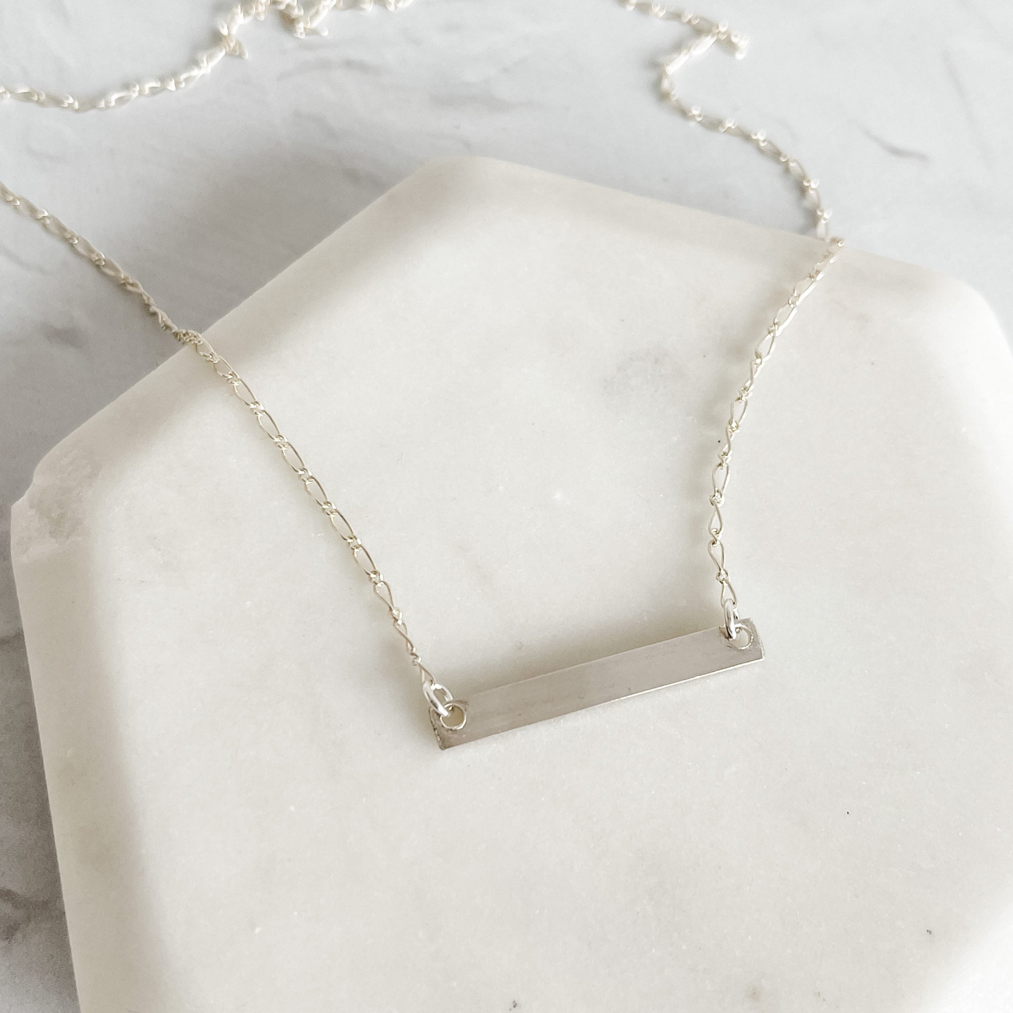 Custom Horizontal Bar Necklace Thin Red Giraffe Designs
