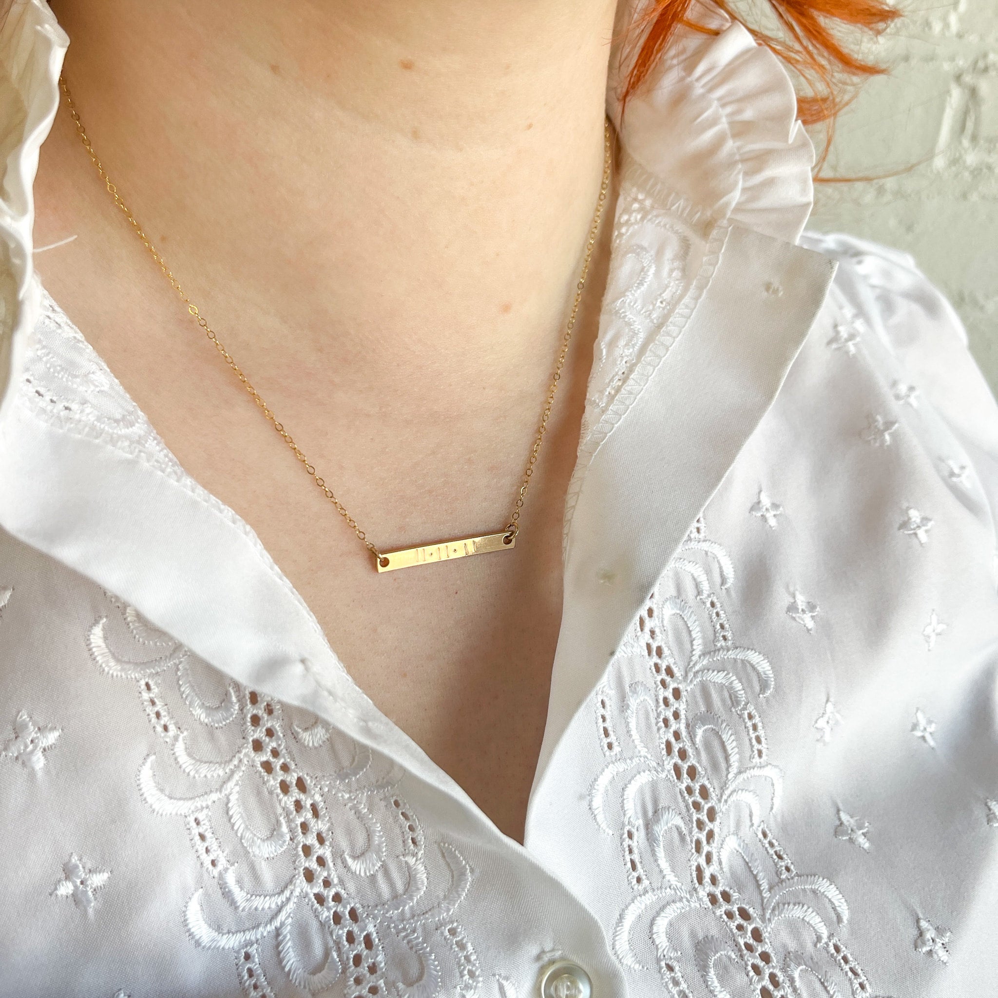 Custom gold bar necklace hotsell