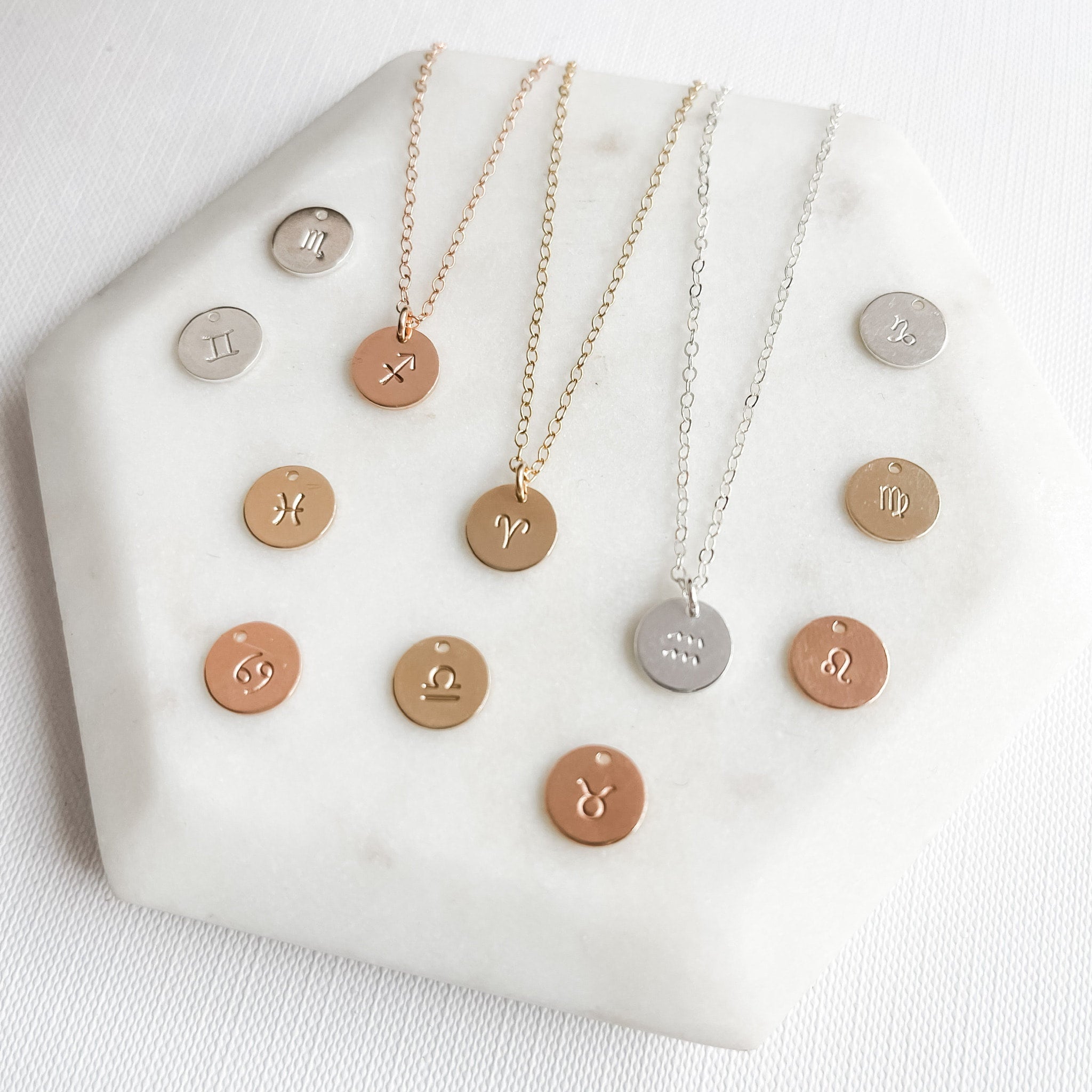 Zodiac discount disc necklace
